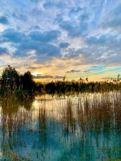 Coucher de soleil sur les étangs d’Aubigny