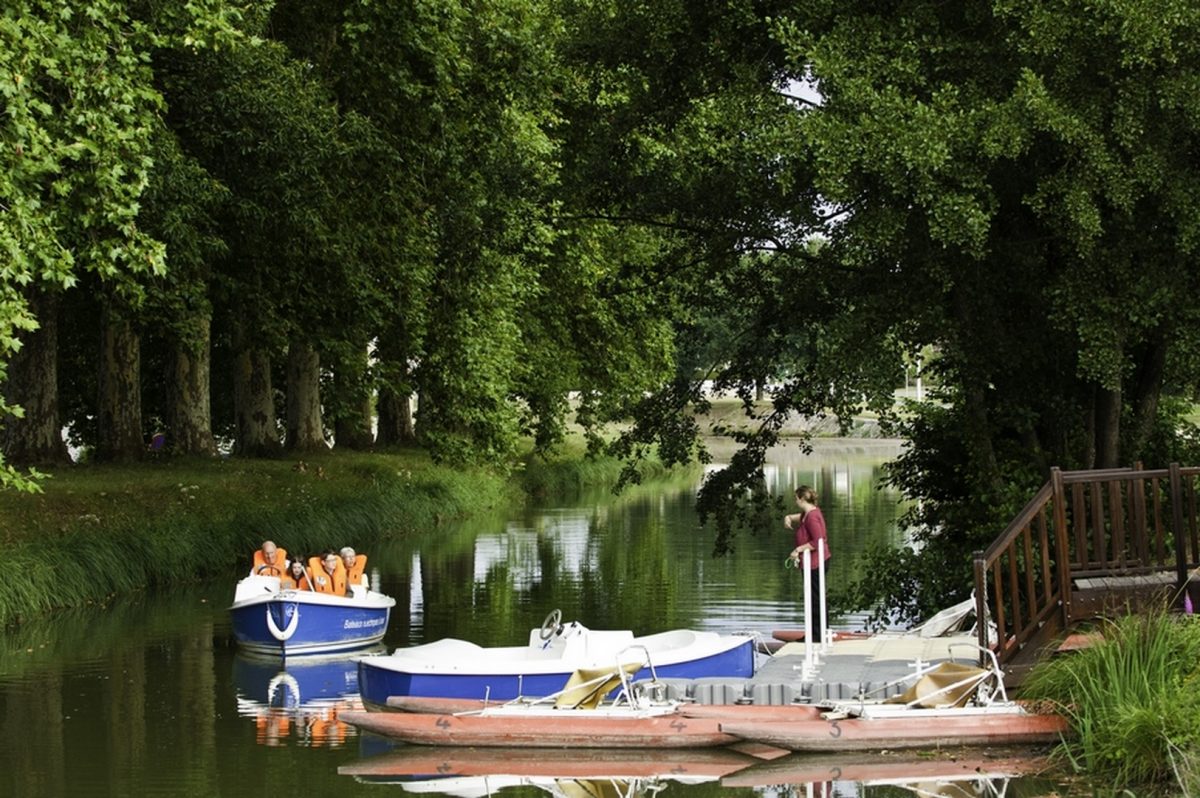 Balade en bâteau le long du canal de la Sauldre