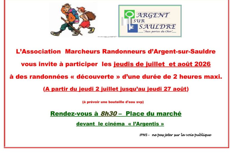 Marcheurs Randonneurs – Marches d’été 2026