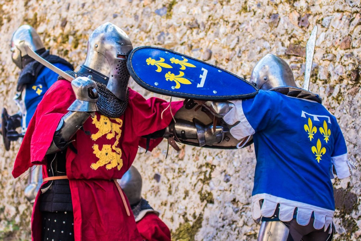 Comabat de chevalier lors des fêtes médiévales de la Chapelle d'Angillon